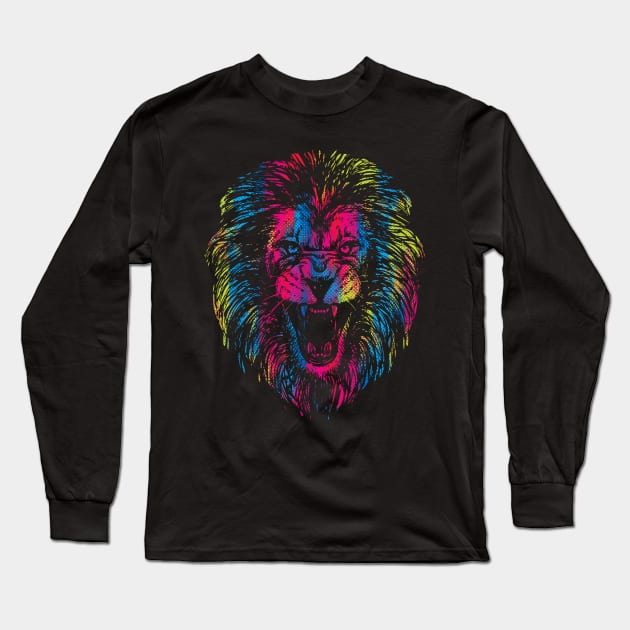 Vibrant Lion Long Sleeve T-Shirt by Daletheskater